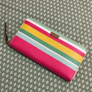 Kate Spade Grant Neda Multi Stripe Beach Wallet